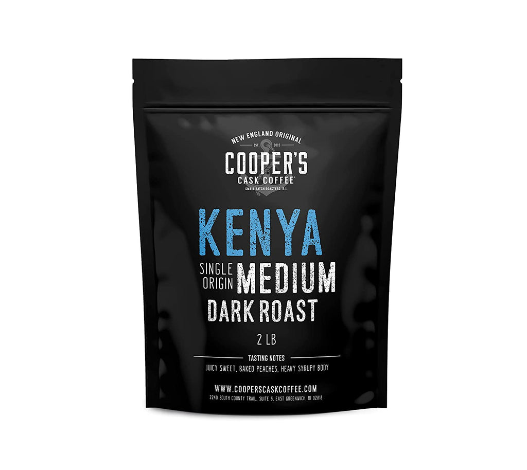 Kenya AA Medium-Dark Roast Coffee Beans, Single Origin Ground Coffee, Gourmet Coffee - 2Lb Bag