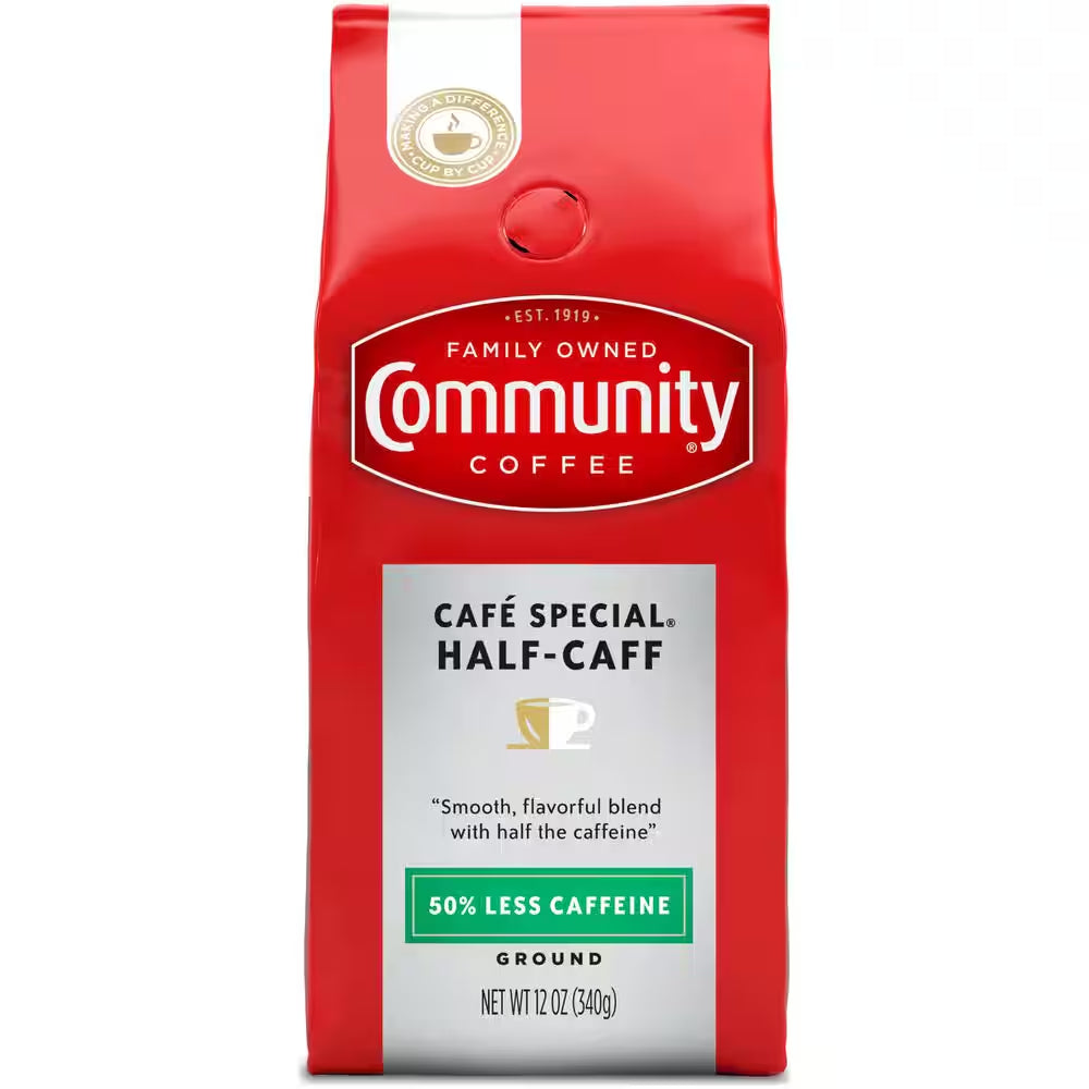 12 Oz. Half-Caff Medium-Dark Roast Premium Ground Coffee (6-Pack)