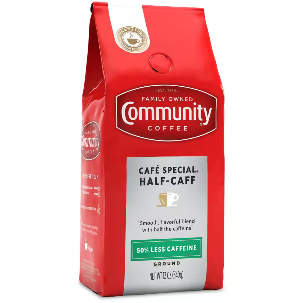 12 Oz. Half-Caff Medium-Dark Roast Premium Ground Coffee (6-Pack)